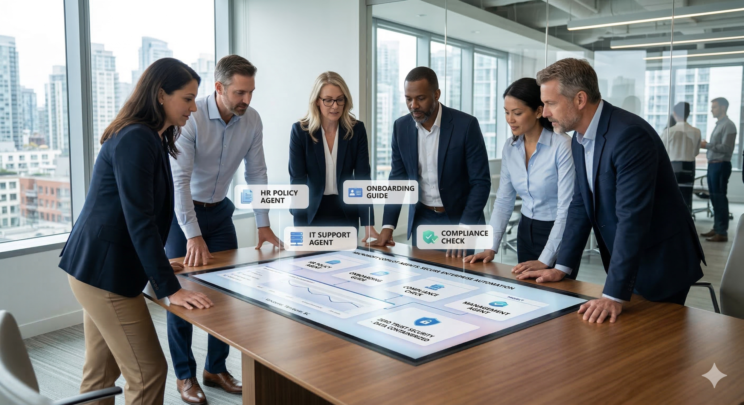 Microsoft Copilot AI agent working within enterprise security environment